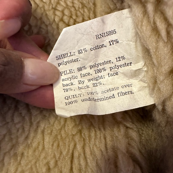 LAKEFOREST VINTAGE BROWN CORD CORDUROY SHERPA SIZE 42 LARGE BUTTON DOWN COAT - Picture 8 of 9